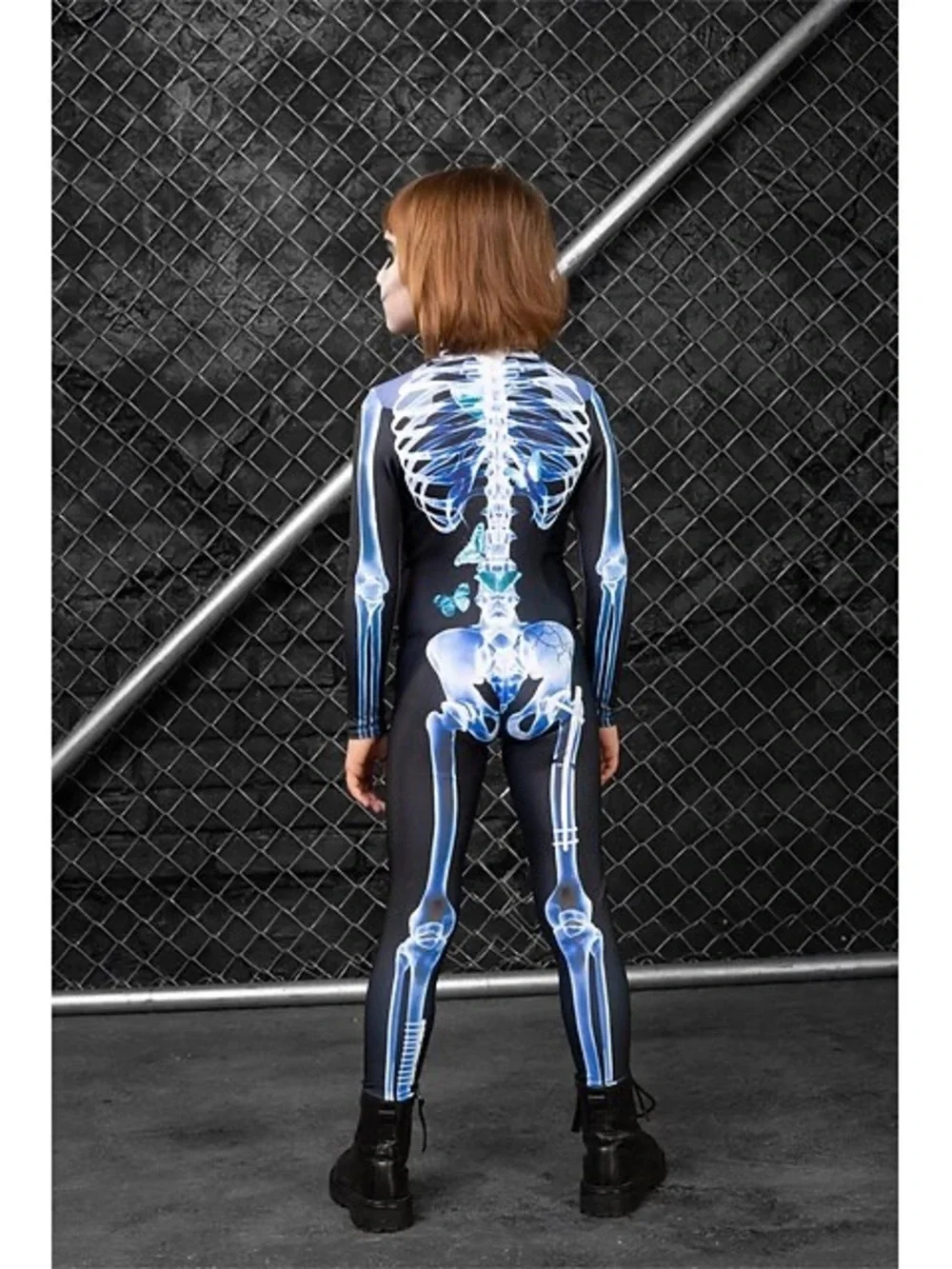 Blue Skeleton Kids One-Piece Costume